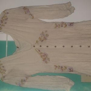 FREE PEOPLE Day Glow Embroidered Midi Dress. NWT